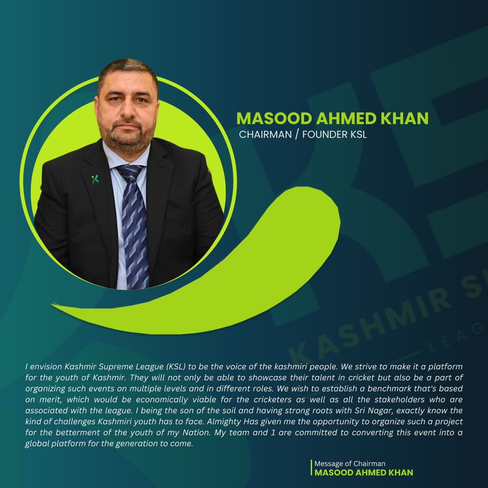 Masood Ahmed Khan - KSL Brand Ambassador