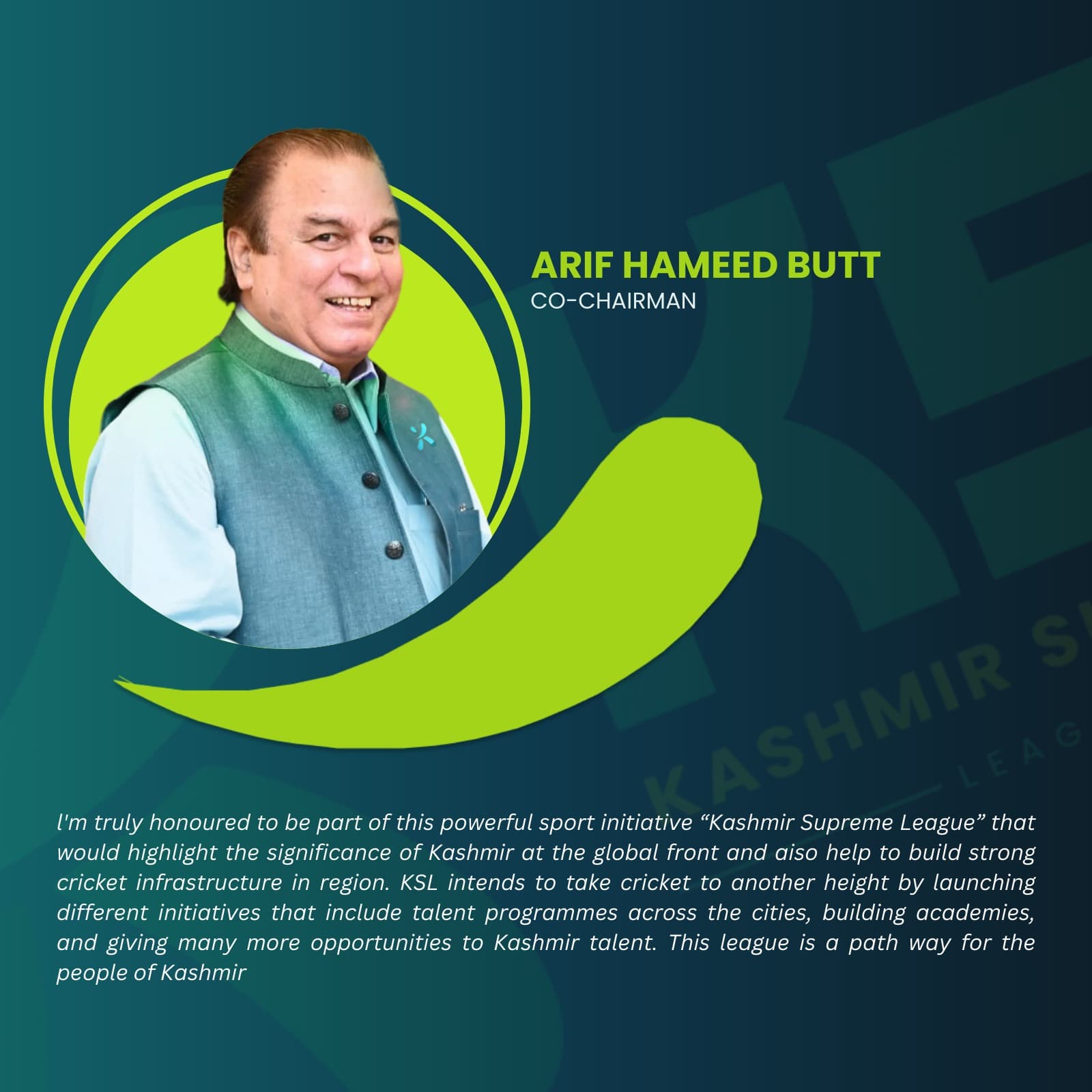 Arif Mehmood Butt - KSL Brand Ambassador