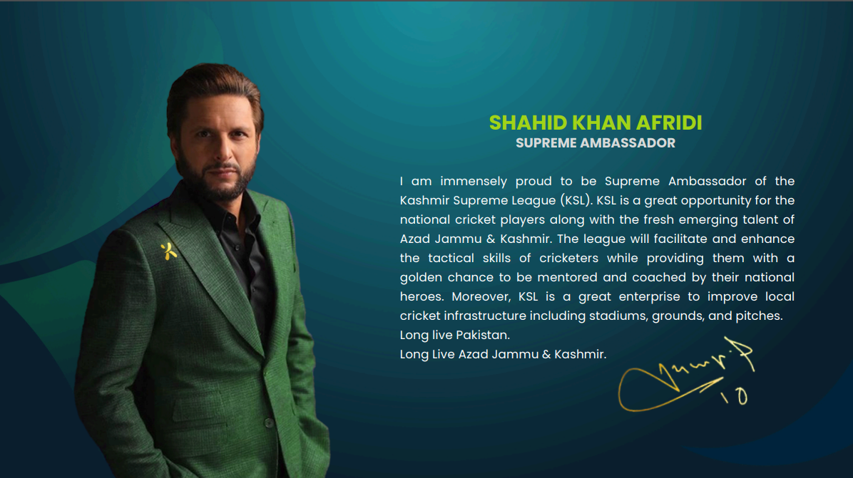 Shahid Khan Afridi - KSL Brand Ambassador